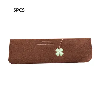 

5 Pieces Luminous Non-slip Stair Mat Coffee Four-leaf Clover Different Pattern Solid Wood Stair-free Rubber Stairs Mat