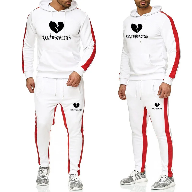 Осень зима бренд горячая распродажа 2 шт наборы мужские наборы толстовка+ брюки Повседневный Спортивный костюм Мужская спортивная одежда спортивные штаны для фитнеса