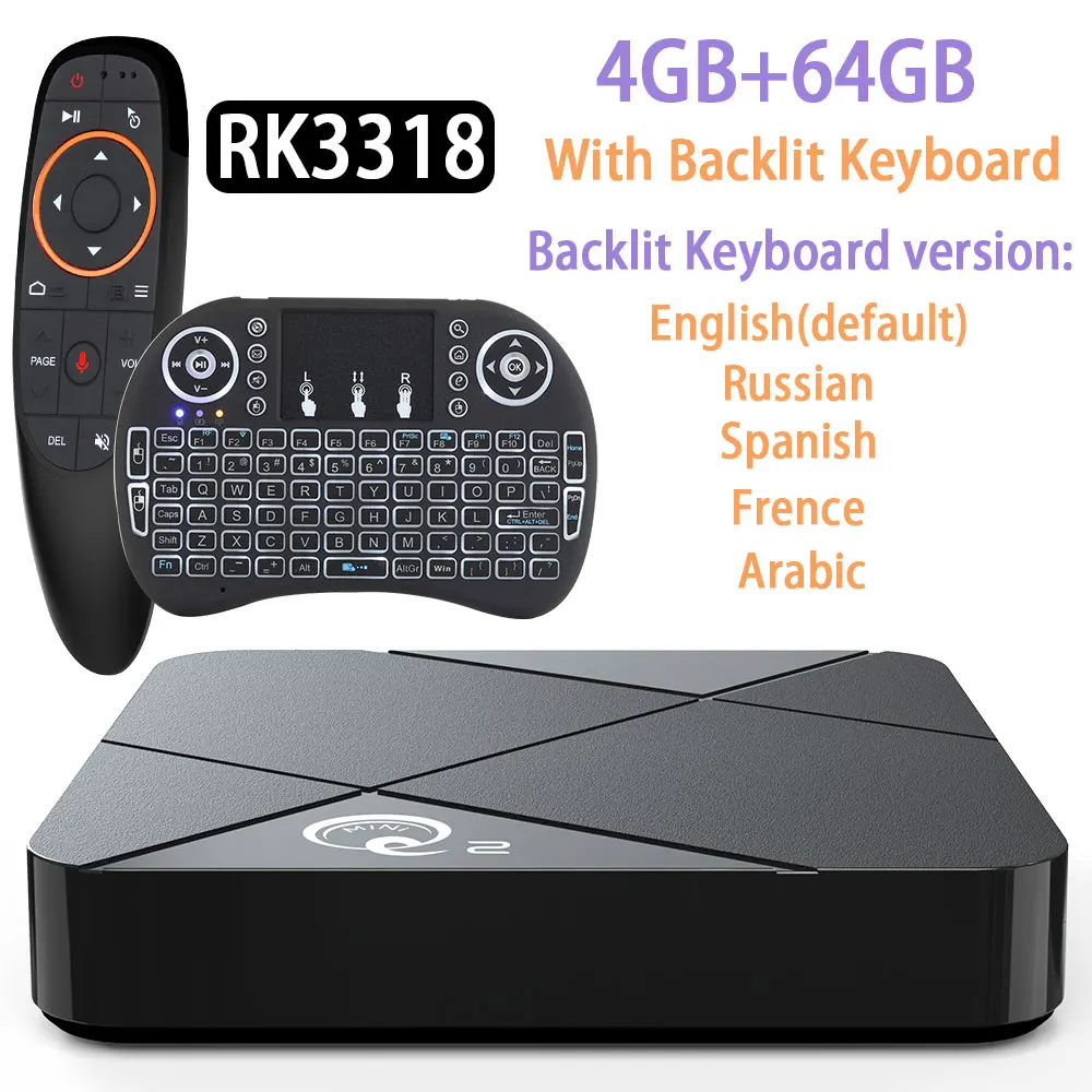 Transpeed Q2 Android 9,0 tv Box Wifi 2,4G& 5,8G 4GB ram 64G tv Box Bluetooth Google голосовой помощник Youtube Play Store - Цвет: 64GAirmouse Keyboard
