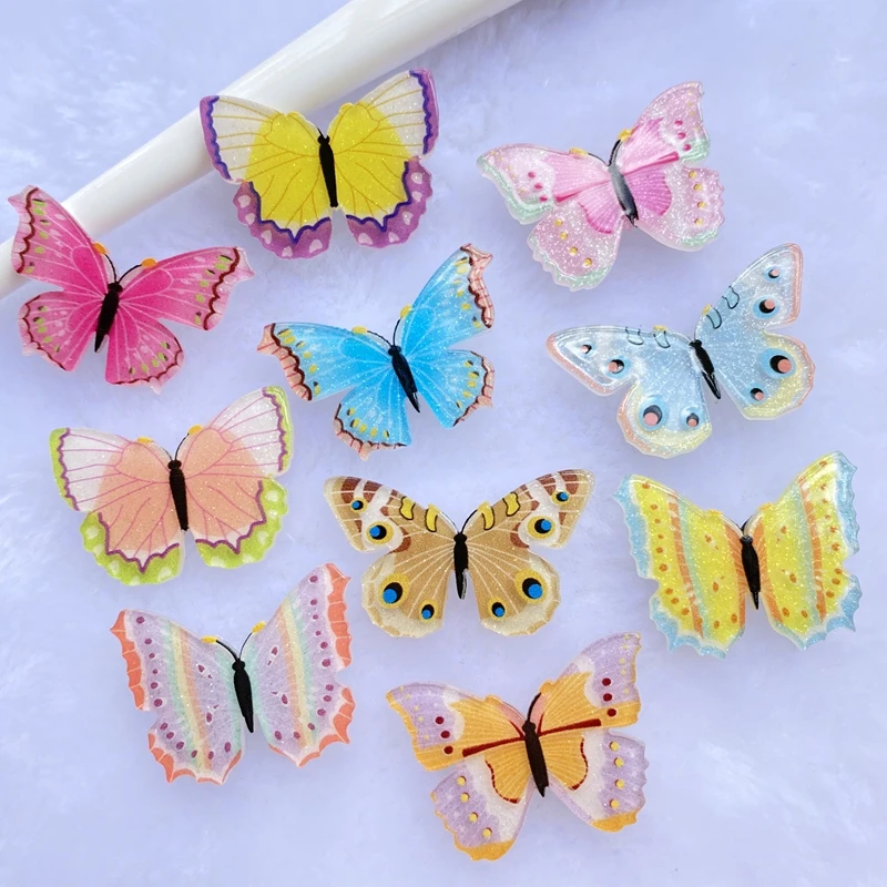 10Pcs Butterflies Wood Scrapbooking Carft DIY Wind Chime Hanging Decorations 