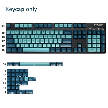 

134 Keys Double Shoot Dark Blue ABS Keycaps For Cherry Mx Switch Mechanical Gaming Keyboard Key Caps Replacement SA Profile