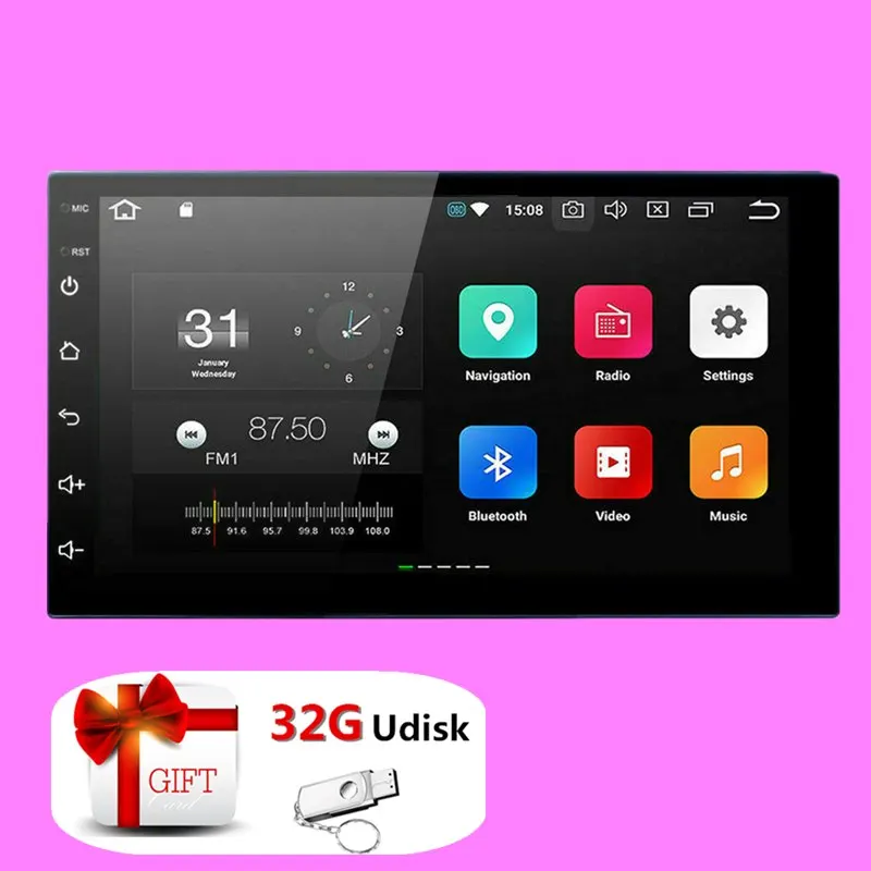 

2 Din Android Car Multimedia Player GPS Navigation HD Autoradio WiFi USB FM 2Din Car Audio Radio Stereo Backup Monitor 2 Din