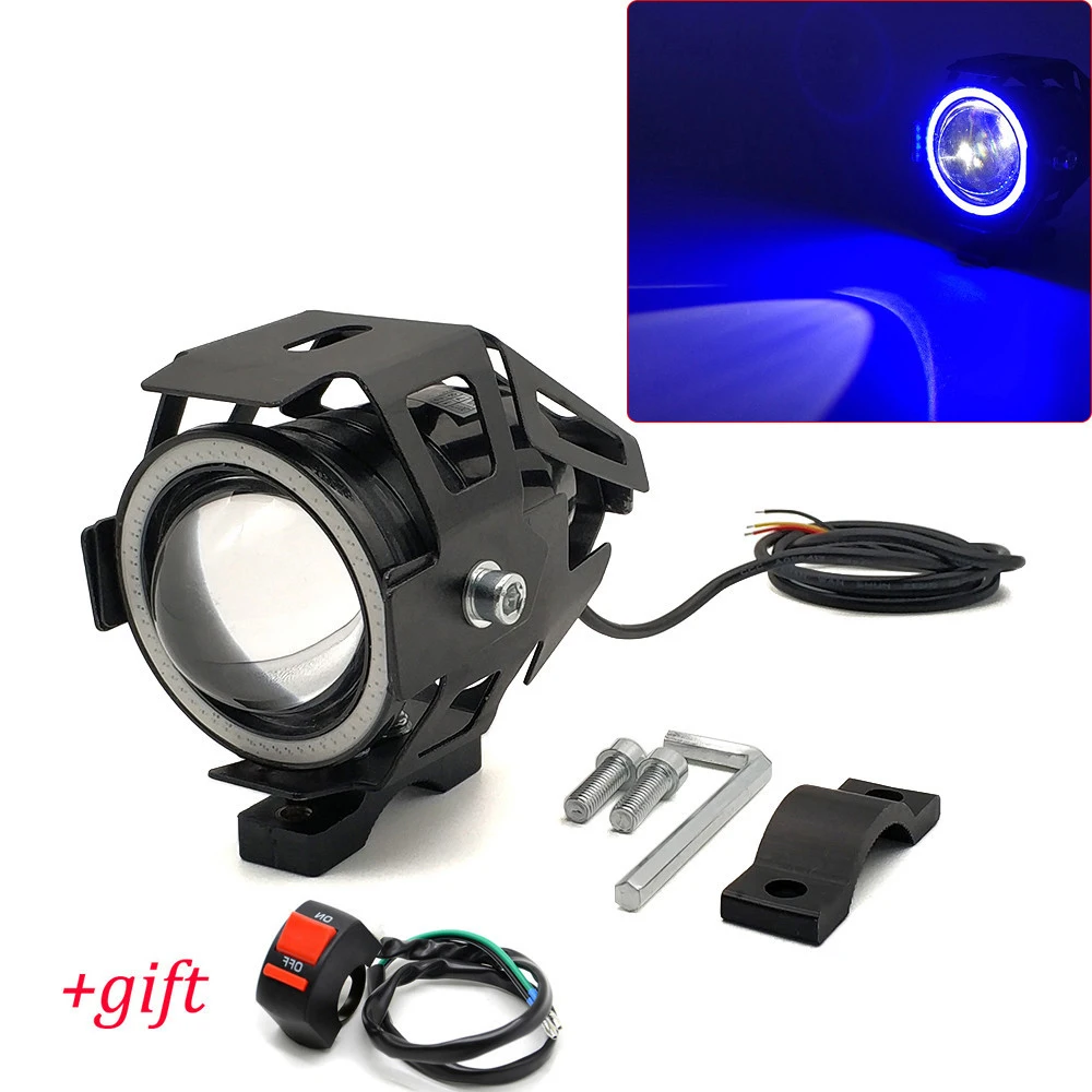 

U7 LED Light Motorcycle Angel Eyes Headlight Spotlights Auxiliary Bright Fog Light For Yamaha SEROW 225 250 TTR 125 250 600