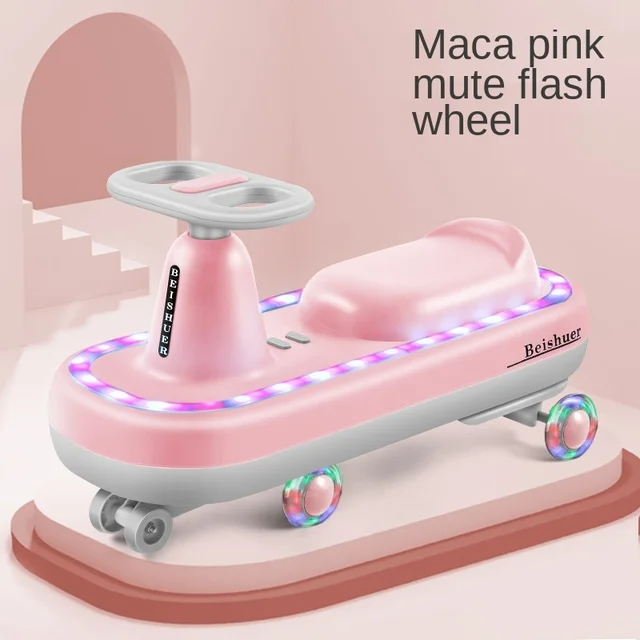 Children Take Scooter Mute Music Lights Flashing Round Children Walk Car Twisting, Children Car Balance Of Children Doki Toy 5