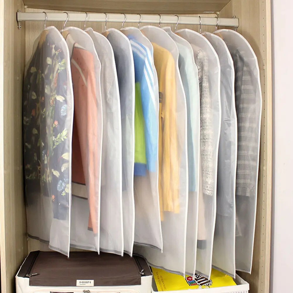 

Clothes Hanging Garment Dress Clothes Suit Bag Coat Dust Cover Home Storage Bags Pouch Case Organizer Wardrobe Hanging Clothing