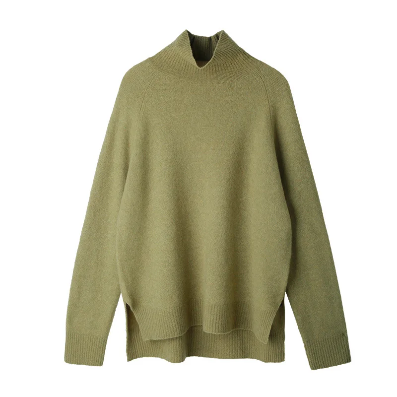 

Turtleneck Sweater Women's Style 2020 Autumn New Korean Wool Yak Blended Casual Sweater Office Lady Warm Pullover Long Sleeves