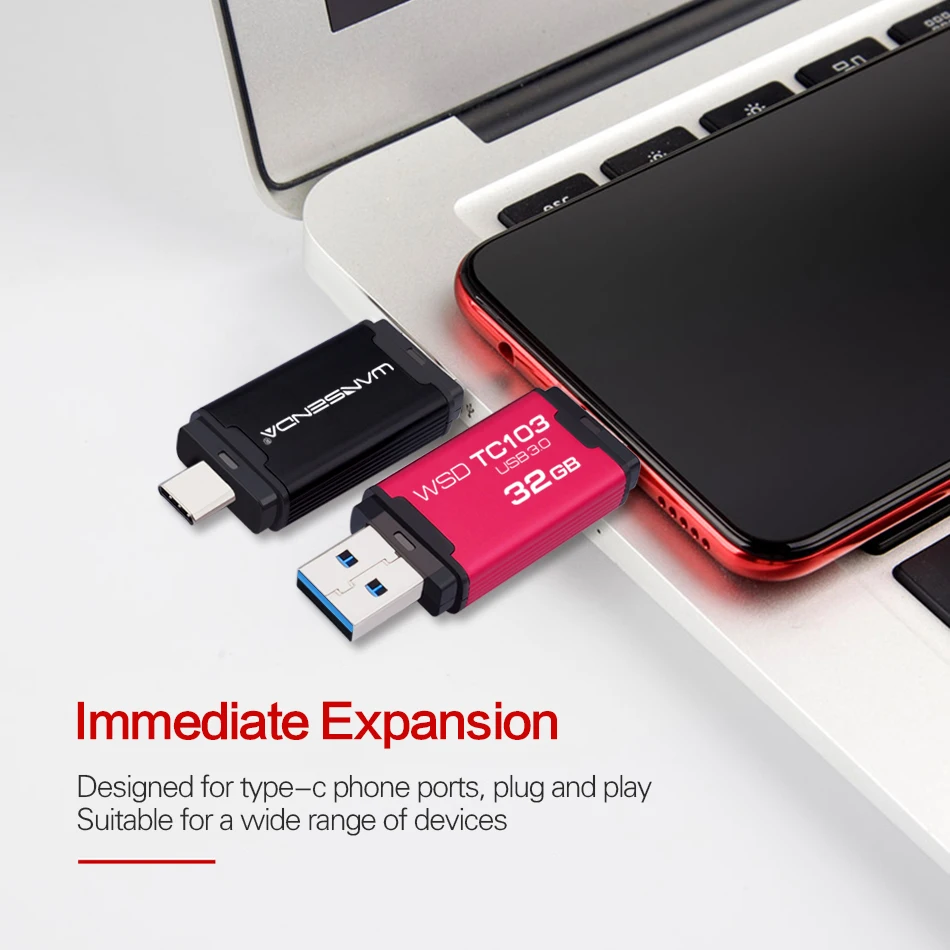 WANSENDA OTG USB 3 0 type C флеш накопитель 512 ГБ 256 для ПК 128 Гб 64 32 16 Флешка карта памяти|USB