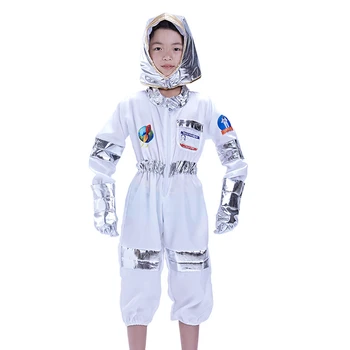 

Kid's Halloween Cosplay Costumes Astronaut Uniforms Boys Girls Party Game Role Play Flight Spaceman Helmet Rocket Space Jumpsuit