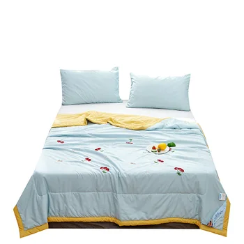 

Embroidered Summer Thin Quilting Blankets for Baby Kids Bedspreads and Comforters Chair Covering