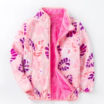 

Winter Thicken Polar Fleece Child Coat Warm Print Baby Girls Jackets Children Outerwear Clothing Kids Outfits 2-11 Years Old
