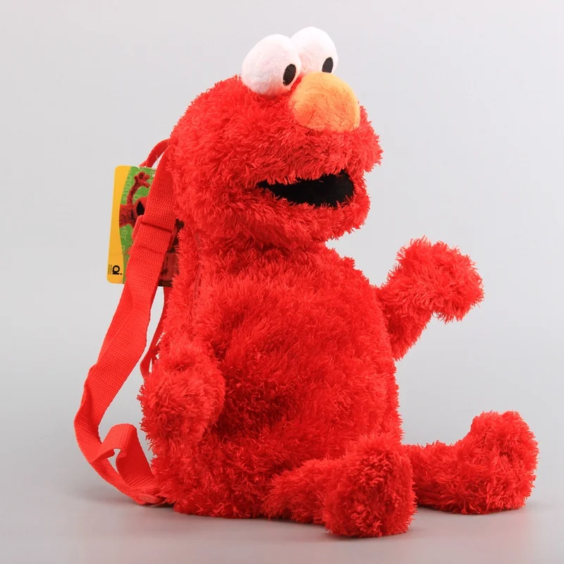 45cm Sesame Street Schoolbag Cartoon Doll Knapsack Child Schoolbag Elmo Bird Cookie Monster for Kids Children Birthday Gifts - Цвет: Red