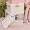 Clothes Quilt Storage Box With Lids Large Capacity Fabric Folding Cloth Organizer Closet Organizer Book Toys Blanket Storage Box 2