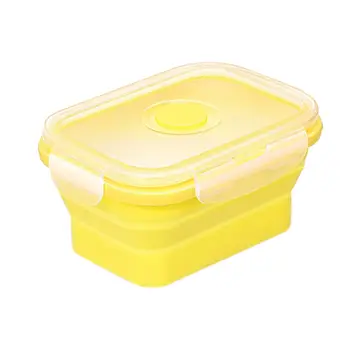 

500ML Lunch Box-FDA Folding Lunch Box Folding Silicone Microwave Portable Refrigerated Sealed Leakproof Food Container