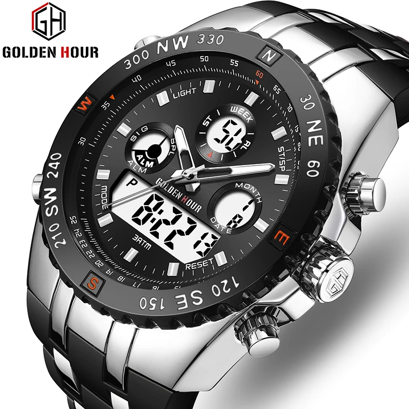 

Reloj Hombre GOLDENHOUR Luxury Men Watch Erkek Kol Saati Man Automatic Sport Military Army Quartz Watch Relogio Masculino GH124