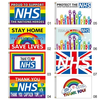 

2020 Love Banner Thank You NHS Support Flag Customized Rainbow Wind Direction Flag Fan Home Garden Decoration
