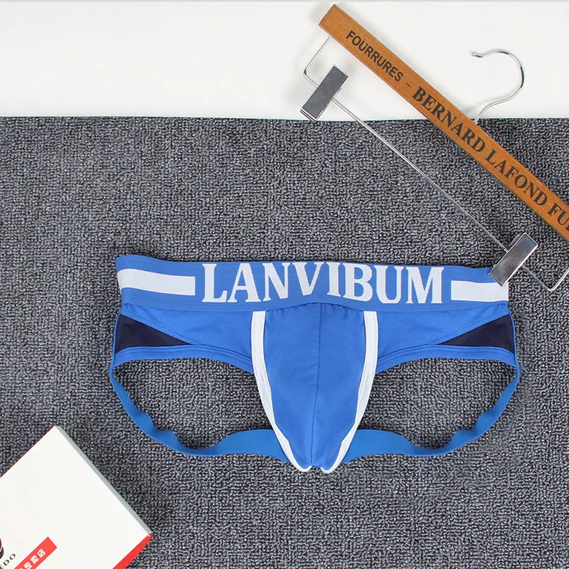 LANVIBUM Мужское нижнее белье бандаж сексуальный хлопок пэчворк jock ремни мужские s
