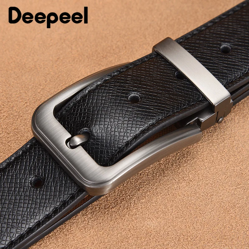 Deepeel/1 шт., 3,3 см* 105-125 см, Harajuku, деловой мужской ремень, второй слой, Воловья кожа, сплав, пряжка, ремень, джинсы, аксессуары для подарка