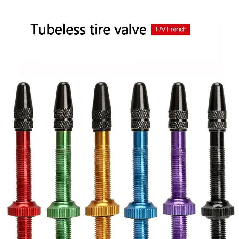 

Bicycle Tire Valve Cap Mountain Vacuum Nozzle Aluminum Alloy Extension Tubeless French Ultralight Tire Valve Bike Accessories