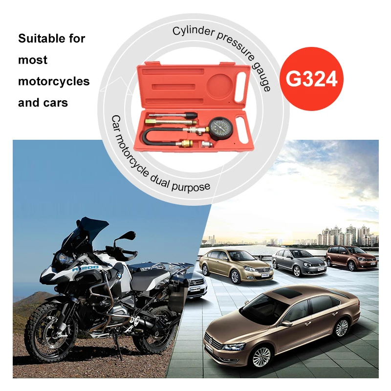 MR CARTOOL G324 0 300psi компрессионный двигатель цилиндр тестер бензиновый манометр