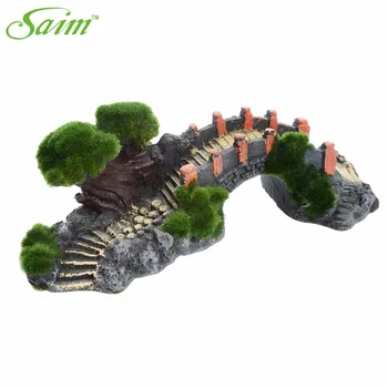 

8.7" Aquarium Arch Bridge Decoration Moss Small Bridge Landscape Decorations For Aquarium Fish Tank Cave Ornaments B0000011774