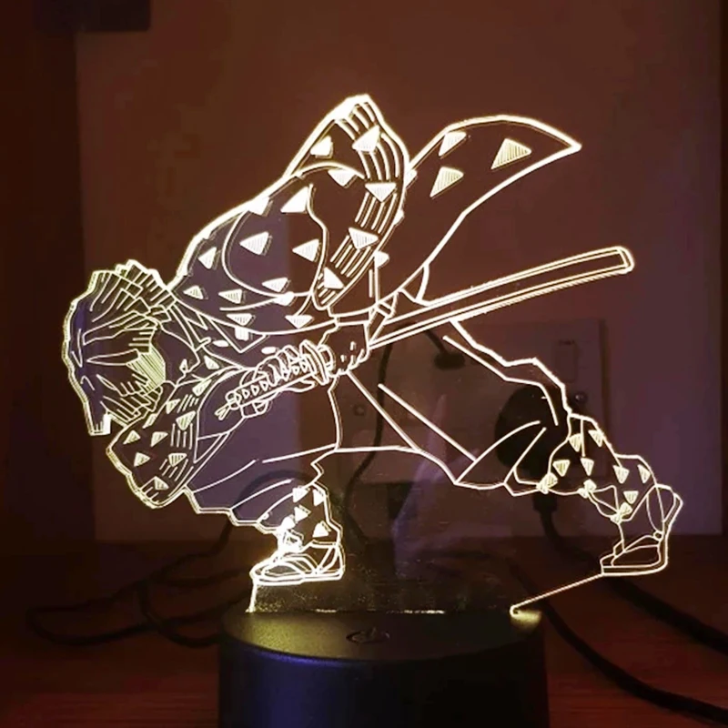 Аниме Demon Slayer Agatsuma Zenitsu рисунок акриловый светодиодный светильник детей детский