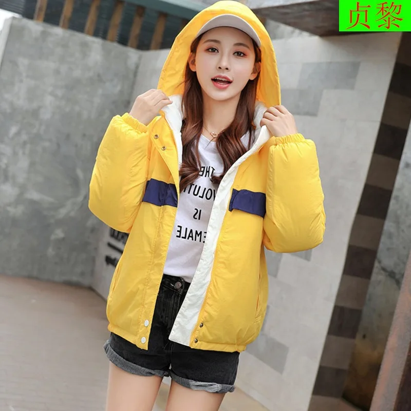 

Reversible Down Jacket Cotton-padded Clothes 2018 Winter New Style WOMEN'S Dress Korean-style Versatile Cotton-padded Clothes BF