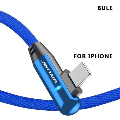 Blue VOXLINK 5V 2.4A USB кабель для iphone X XS XR Быстрая Зарядка Синхронизация данных USB кабель для iphone xs max 8 8Plus 7 6 6s ipad mini - Цвет: Blue