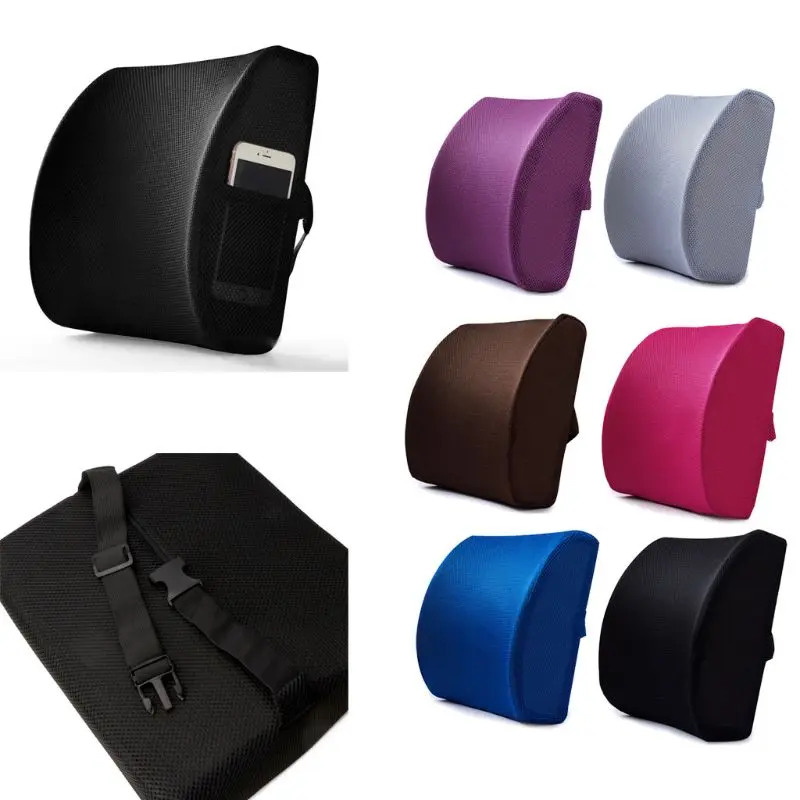 Подушка для спины и талии, Массажная подушка для поясницы, мягкая пена с эффектом памяти, облегчающая боль, усталость, стулья для дома офиса в автокресле