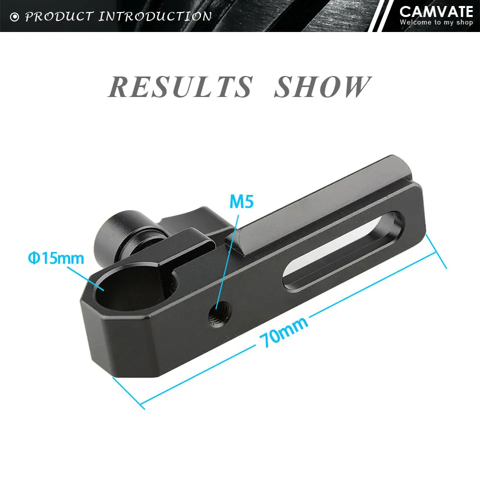 Camera universal Standard Single 15mm Rod Clamp With NATO Safety Rail &1/4"-20 S