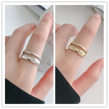 

Bohemian Vintage 925 Sterling Silver Layer Chains Rings for Women Statement Jewelry Adjustable Finger Ring Girls Gifts