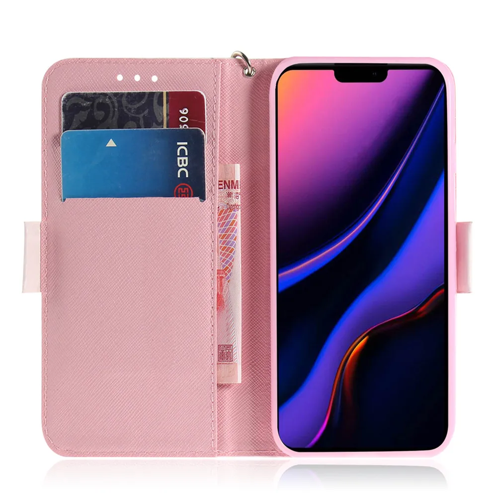 Кожаный чехол с откидной крышкой для iPhone 11 11Pro милым магнитным кошельком карт Pro Max