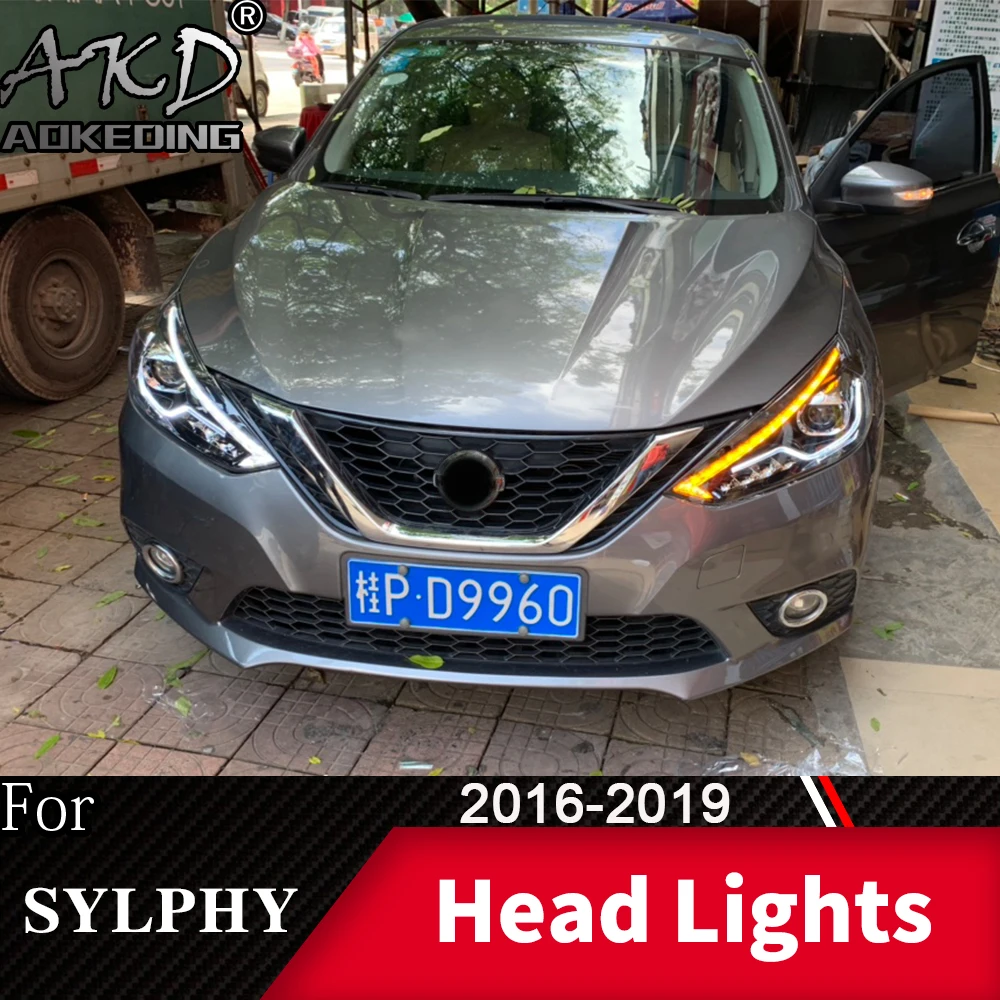 Головной фонарь для автомобиля Nissan Sylphy- Sentra головной светильник s противотуманный светильник s дневной ходовой светильник DRL H7 светодиодный Биксеноновая лампа автомобильные аксессуары