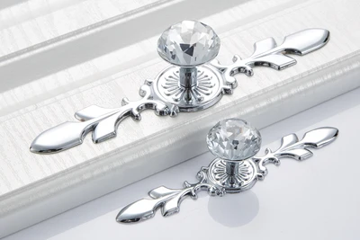 Silver Crystal Ball Handles For Cabinets Door Hardware Furniture Pull Knobs Drawer Wardrobe Cupboard Kitchen Decor | Обустройство