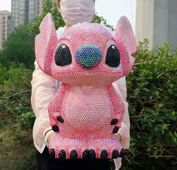 

Pink diamond big diamond piggy bank Stitch cracker Piggy bank coin saving box