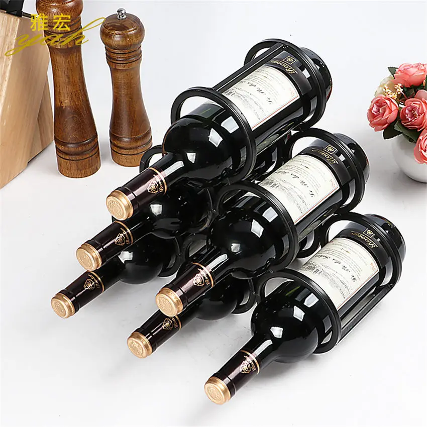

Creative 6-ring ring stack Wine Rack Metal Simple Household Grape Wine Rack Restaurant Living Room Bar Wine Cabinet Wine Display
