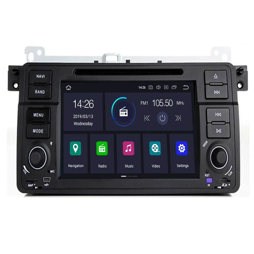 Discount 2019 Android 9.0 64G Car DVD for BMW E46 M3 Stereo vido audio GPS Wifi 3G GPS Bluetooth Radio RDS OBD USB Steering wheel DVR Map 1