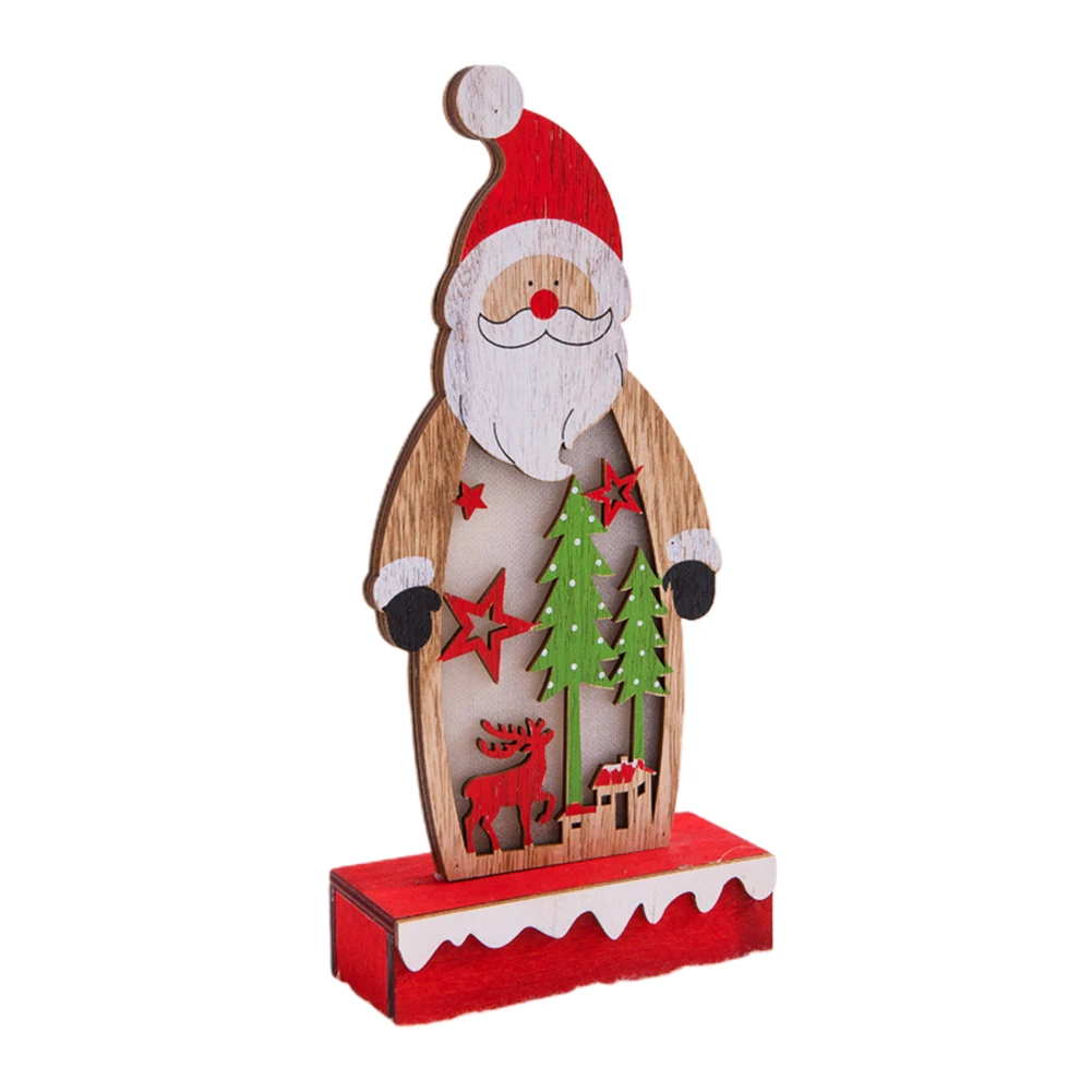 

Shopping Mall Holiday Painted Pendant With Light Luminous Hanging Ornament Decorative Hotel Party Window Christmas Tree Wooden