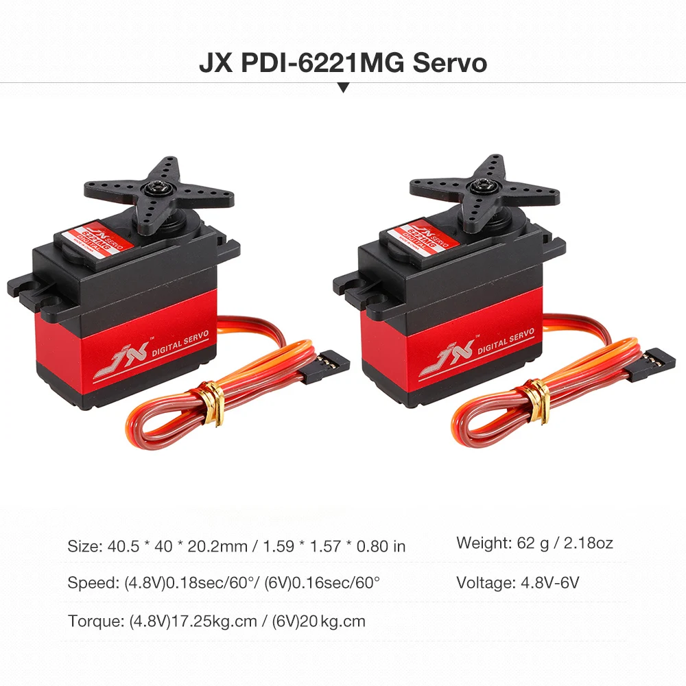 Digital Servo JX PDI-6221MG 20 KG Aluminium Metalgetriebe FOR 1/10 1/8 RC P2