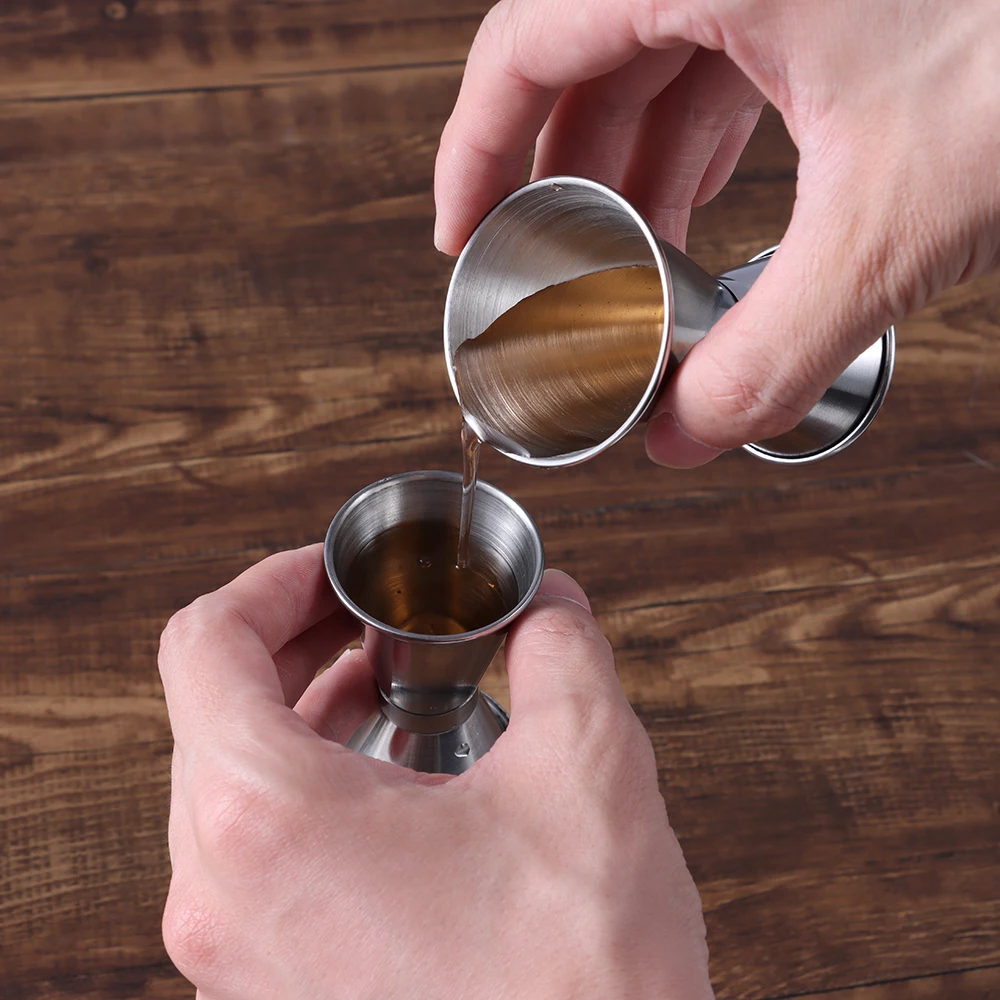 1pc Stainless Steel Jigger Spirit Measure Cup Ounce & Ml Double Sided Measuring  Cup, 15/30ml