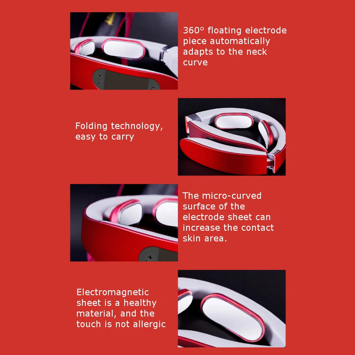  Household Portable Cervical Massage Instrument Neck Massager Instrument LCD Display Heating Electro