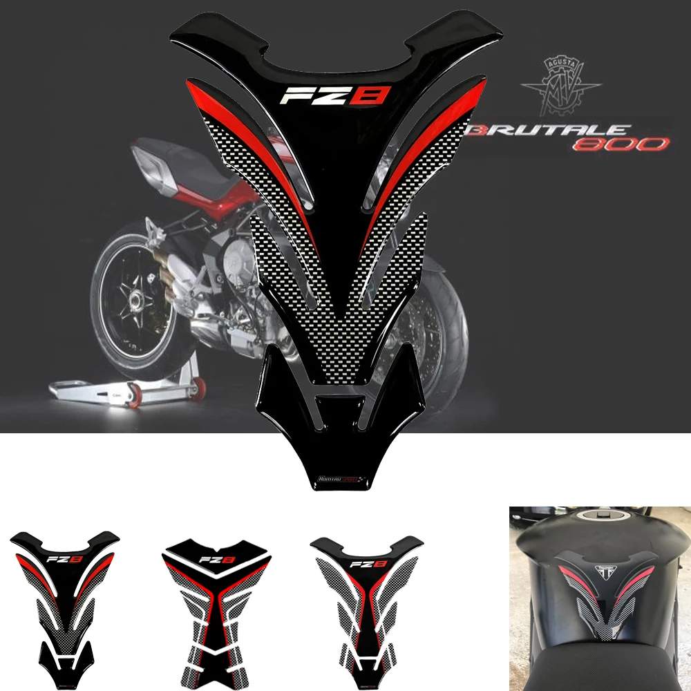 3D Carbon Look Motorcycle Tank Pad Protector Tank Sticker Case for Yamaha FZ8 Fazer FZ 8 Decals