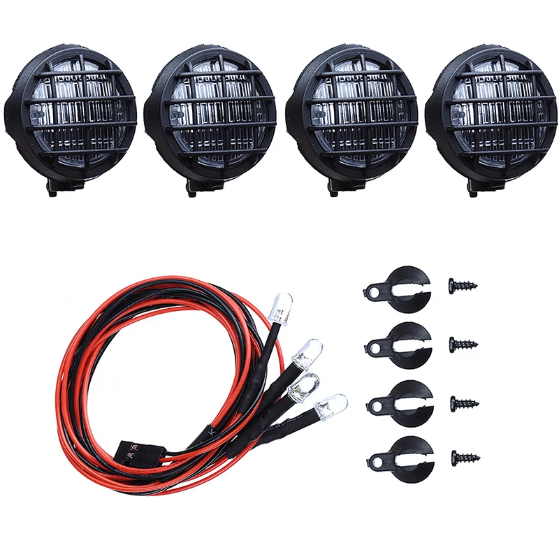 

4 pcs/Set Led Spotlight Roof Light Lampshade For 1/10 Rc Crawler Car Axial Scx10
