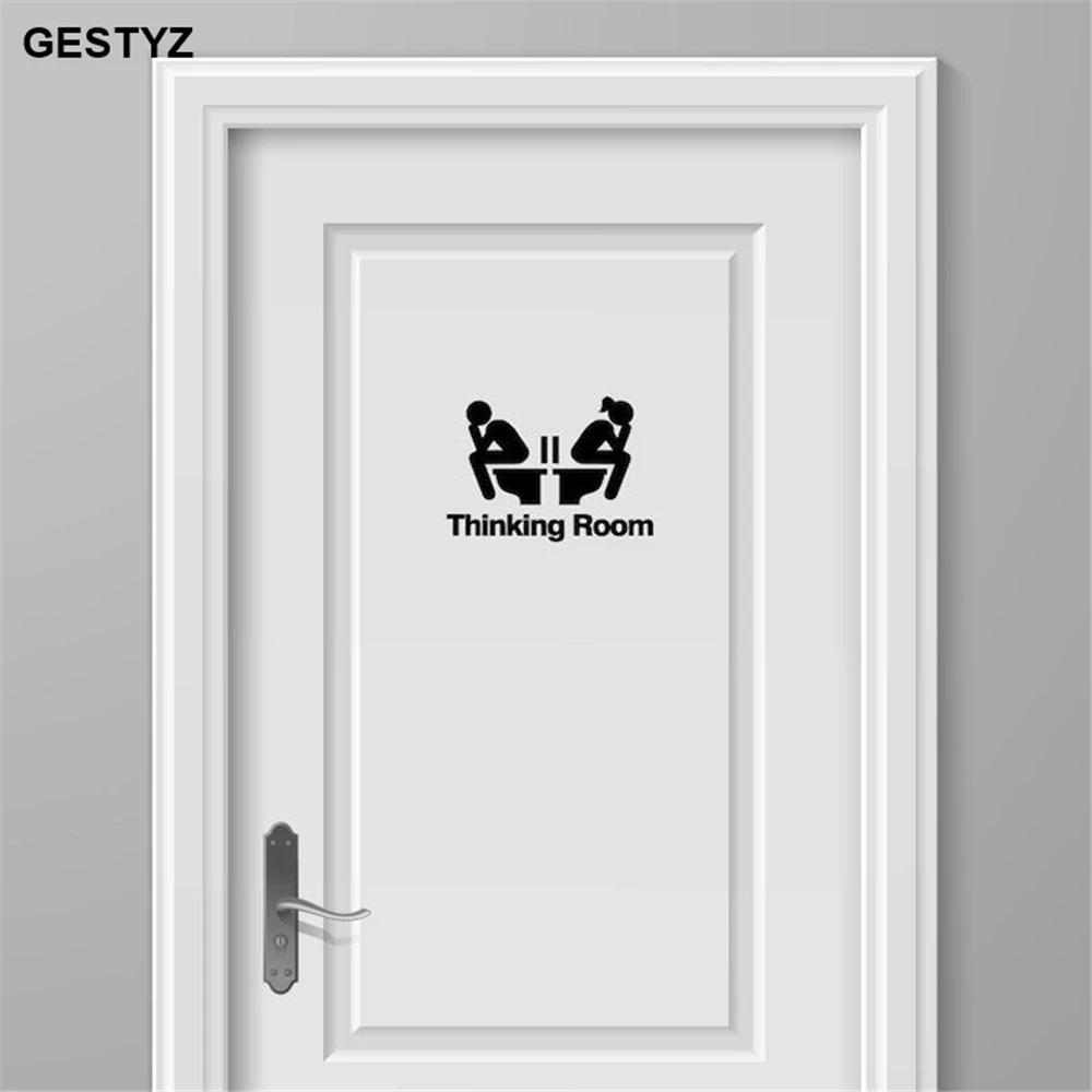 Toilet Door Sign Sticker Restroom Bathroom Thinking Room Vinyl Decal Funny Decals Home Decor(90) | Дом и сад