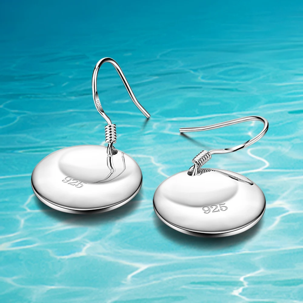 Женские серьги из серебра 925 пробы круглые в простом стиле высокого