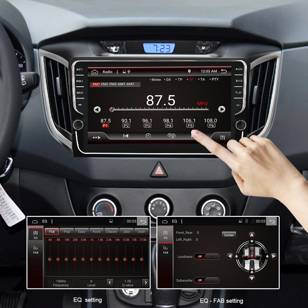Discount Eunavi 4G+64G Octa 8 core android 9.0 car dvd for Hyundai Creta ix25 multimedia car radio gps navi PX6 Radio WIFi car stereo 3