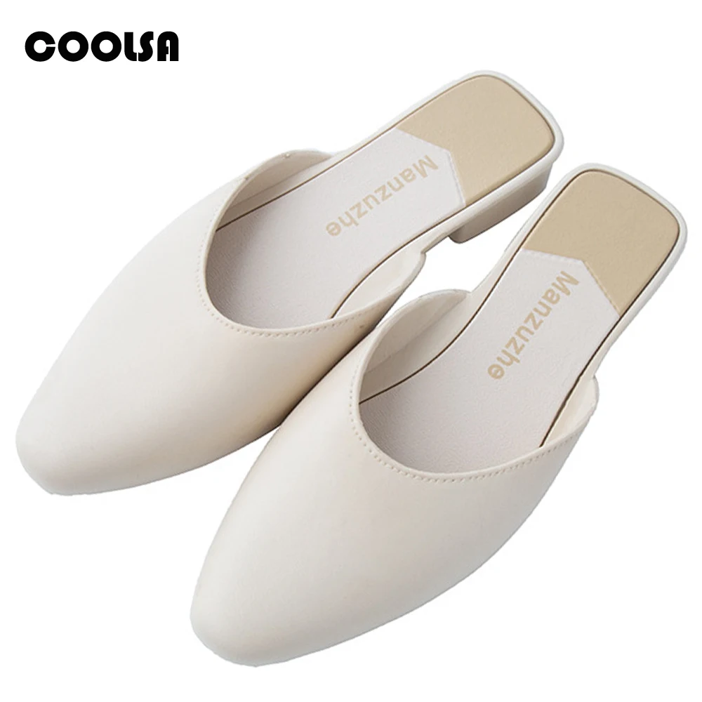 

New Summer Flat Pointed Mule Shoes Jelly Pvc Women Slippers Solid Flip Flops Fashion Beach Sandals Ladies Outdoor Slip On Shoes
