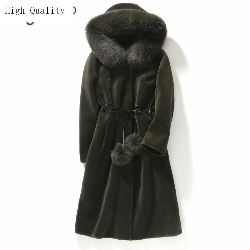 

Real Fur Coat Female 100% Wool Jacket Women Winter Clothes 2020 Korean Natural Fox Fur Sheep Shearing Coats Hiver 00018