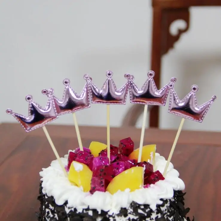 light purple 5 шт./партия в форме сердца Корона Звезда торт Топпер пирожное для дня рождения Топпер для свадьбы или «нулевого дня рождения» выпечки торт наилучший Флаг украшения - Цвет: light purple