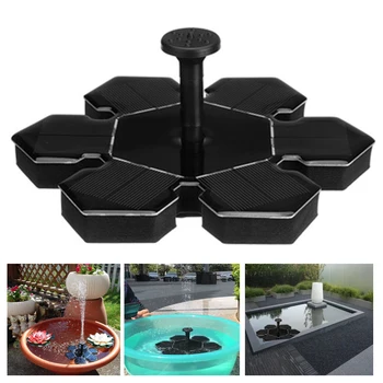 Zonne-energie Fontein Pomp Water Sneeuwvlok Vormige Drijvende Solar Waterpomp Fontein Voor Vogel Bad Vijver Zwembad Outdoor Decoratie