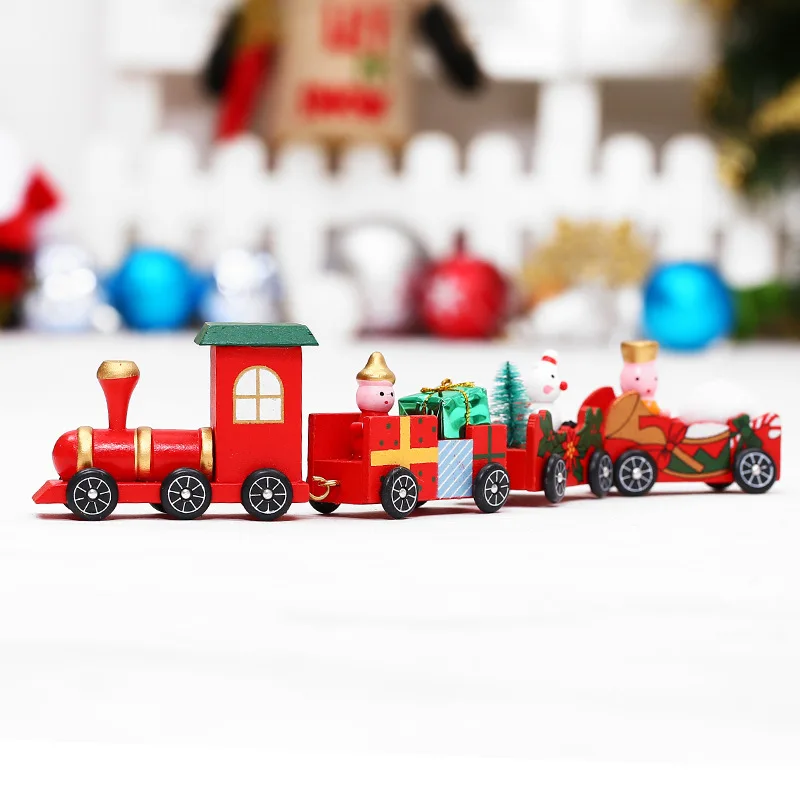 Christmas Decoration Polar Express Train Christmas Train Wood Toys Thomas Decoration Decoration Crafts Festival Mall Arrangement